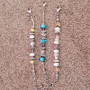 Bella Perlina Charms Bracelet Pink, Blue, Yellow